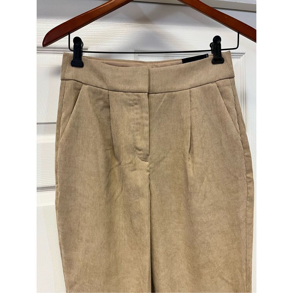Express Stylist Tan Ankle Super High Rise Corduroy Trousers Pants sz 2R NWT - Picture 2 of 8